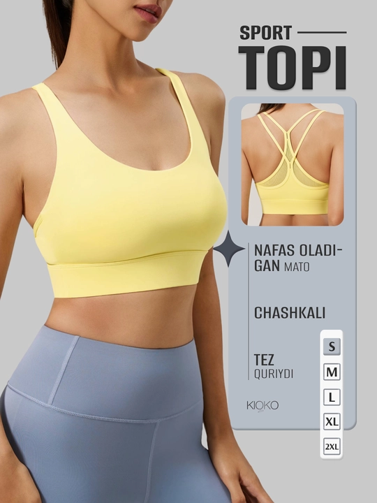 Ayollar sport topi Kioko, chashkali top, ayollar sport kiyimi - 