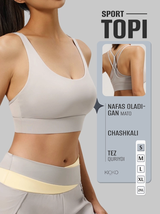 Ayollar sport topi Kioko, chashkali top, ayollar sport kiyimi - 