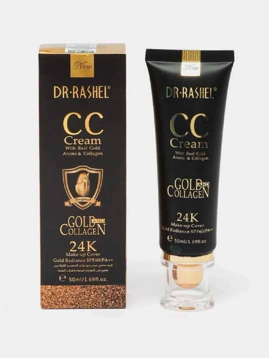 24K Gold kollagenli yuz uchun CC krem Dr. Rashel 24K Gold Collagen CC Cream SPF60, 50 ml - 