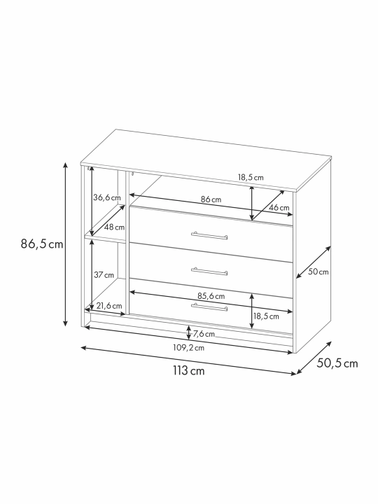 Комод Polini kids Simple 2110, белый