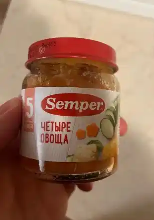 Пюре Semper Четыре овоща 5м+ 100 гр