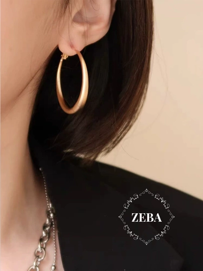 Серьги кольца, круглые, конго серебрянного, золотого, красного цветов — ZEBA-ZIRXALQ-БАГРОВ