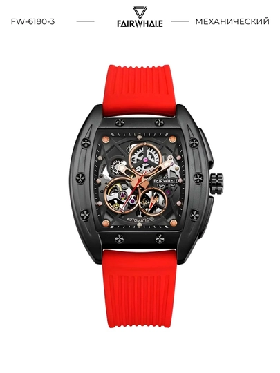 Мужские механические наручные часы Mark Fairwhale FW-6180 VORTAC в подарочной коробке — MRWATCH-FW6180-КРАСН