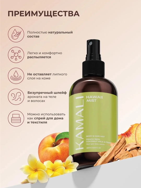 Body mist, спрей для тела, Kamali Matsukita mist, парфюм спрей, женский 