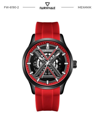 Мужские механические наручные часы Mark Fairwhale FW-6190 VOLANTIS в подарочной коробке — MRWATCH-FW6190-КРАСН