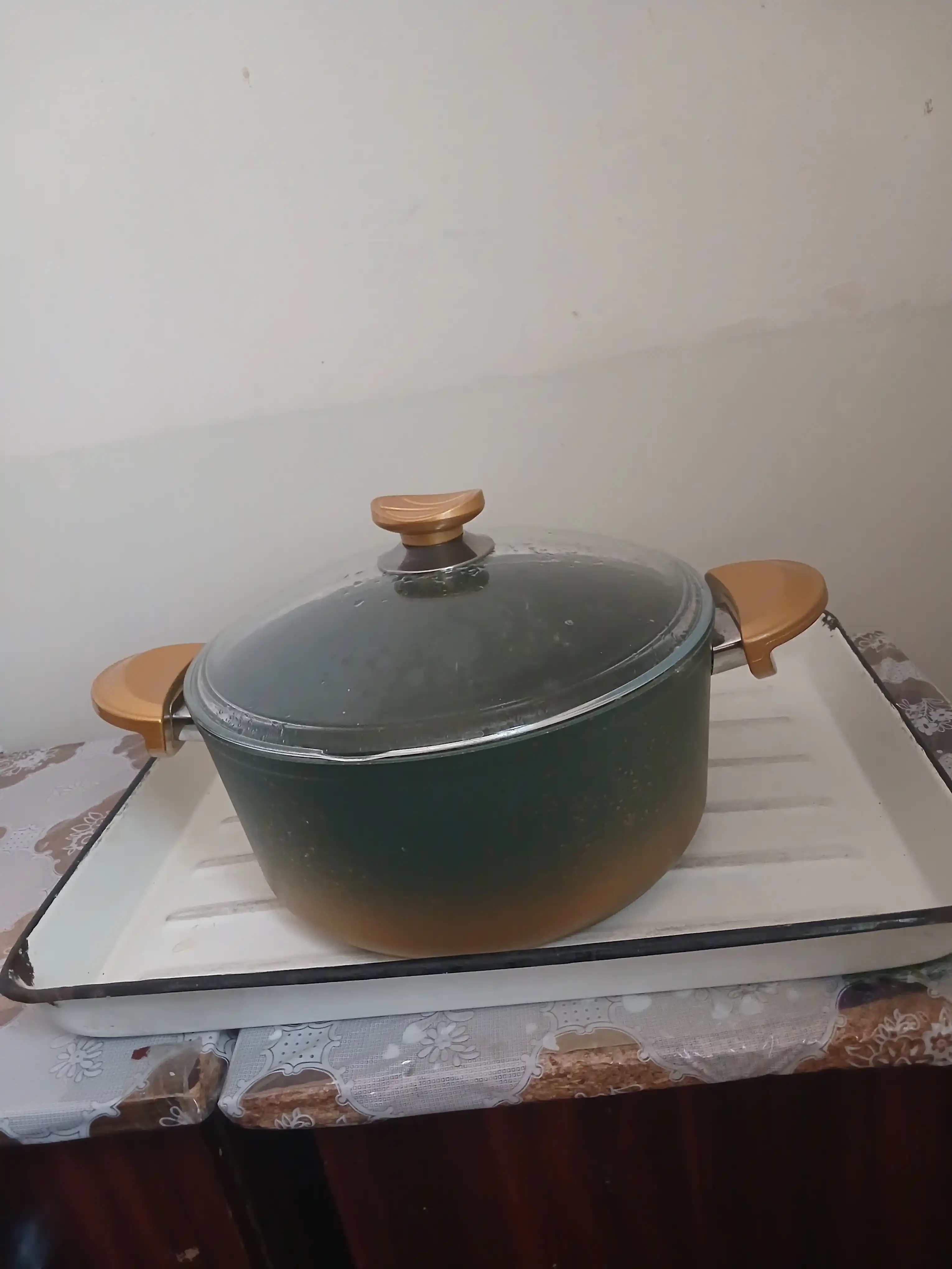 Казан антипригарный из гранита, c крышкой O.M.S 3110