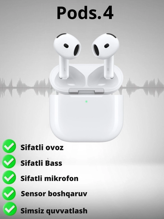 Наушники беспроводные pods 3 для iPhone и Android, сенсорные - 