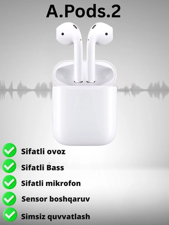 Наушники беспроводные pods 3 для iPhone и Android, сенсорные - 