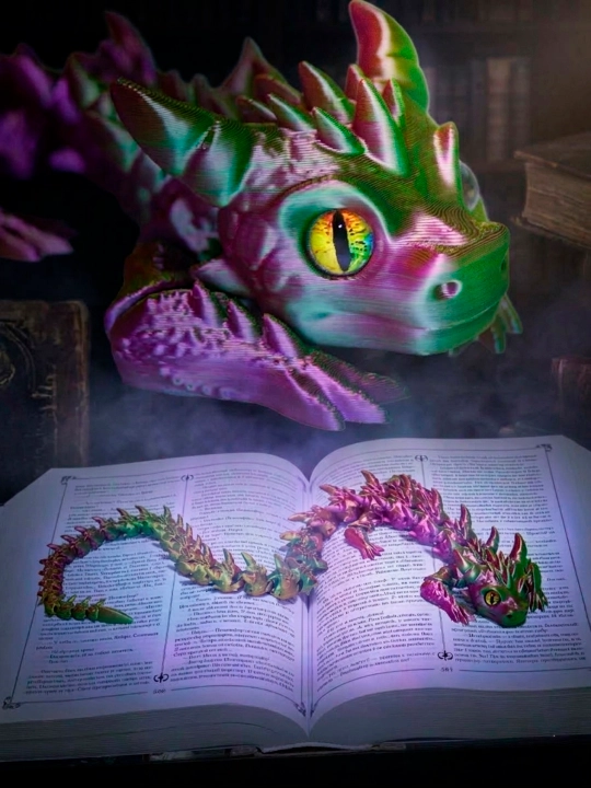 3D bosilgan harakatlanuvchi o'yinchoq stressga qarshi ajdarho
