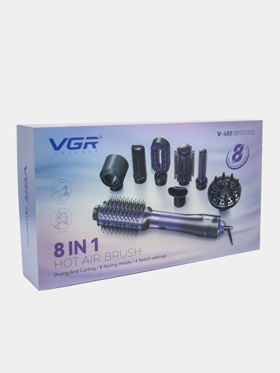 Профессиональный многофункциональный стайлер VGR V-488, 8 в 1, фен с стайлер для волос — PARR-2V488