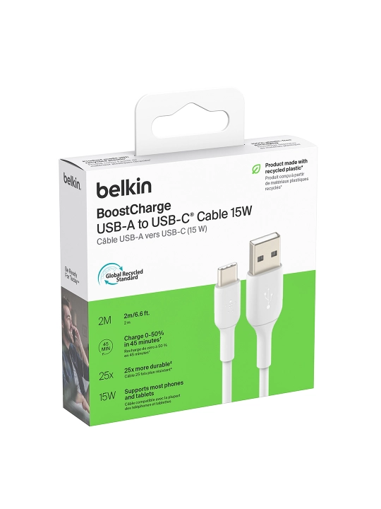 Kabel Belkin Type C  to USB A, Type C to Type C, 1 m, 2 m, 15W,  60W