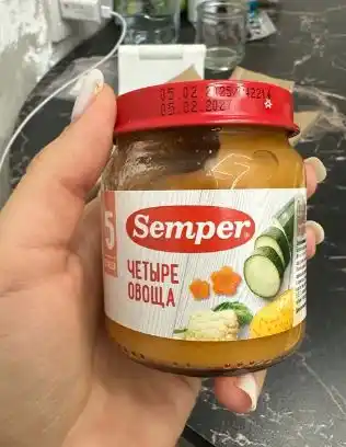 Пюре Semper Четыре овоща 5м+ 100 гр