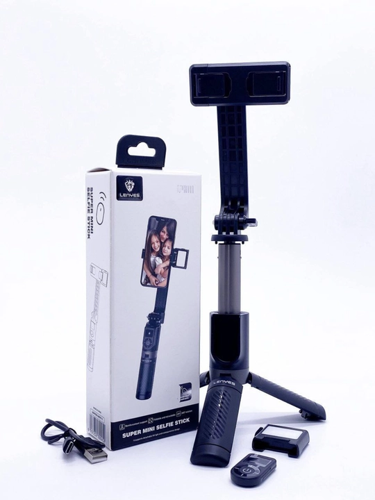 Lenyes Super Mini tripod-selfi tayoqchasi, masofadan boshqarish pulti va chirog'i bilan - 