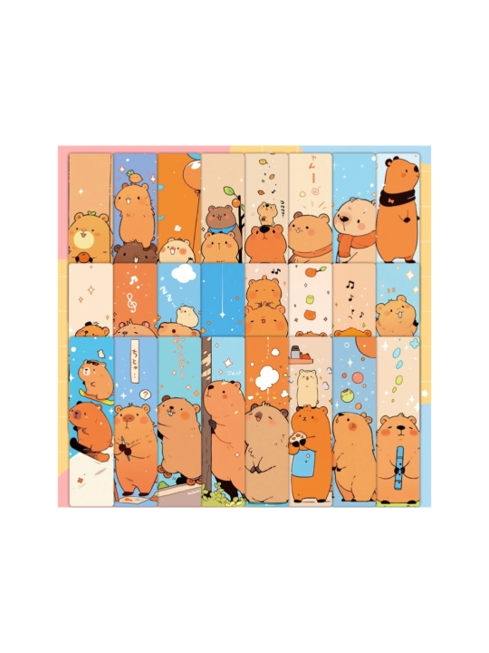 Capybara kitoblari, darsliklari, kundaliklari uchun qog'oz xatcho'plar