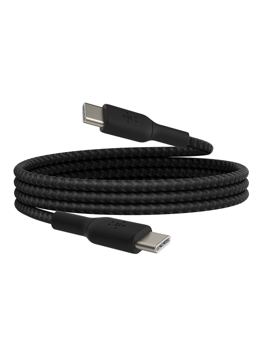 Kabel Belkin Type C to Type C, o‘ralgan, 60W, 1 m, 2 m, tezkor zaryadlash
