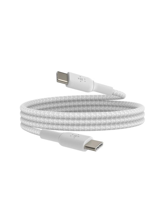 Kabel Belkin Type C to Type C, o‘ralgan, 60W, 1 m, 2 m, tezkor zaryadlash