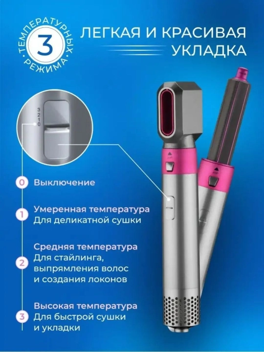Дайсон Фен-стайлер 5 в 1, дйсон, dayson fen, плойка и щетки, для завивки и укладки
