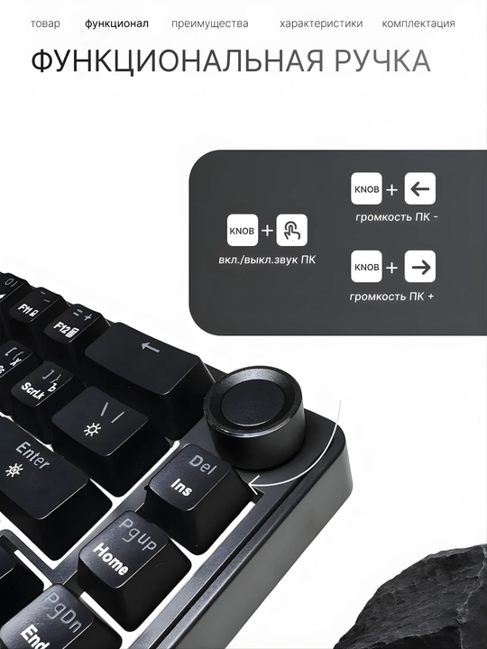 AJAZZ AK690 RGB, simli, USB, o‘yin va ofis uchun mexanik klaviatura, 68 tugmali