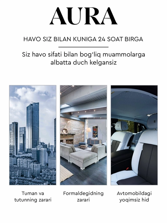 Очиститель воздуха для автомобиля Car Air Purifier AURA M6