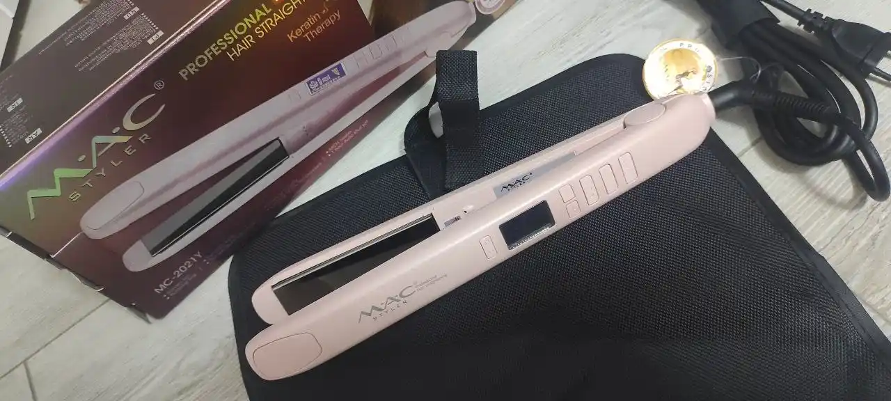 Professional TITAN-CERAMIC  soch tekislovchi dazmol MAC Styler MC-2021, LCD displeyli