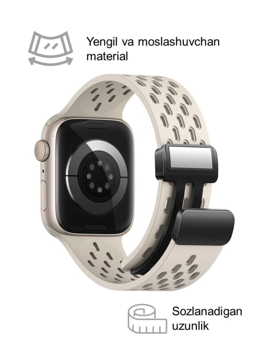 Спортивный силиконовый ремешок, на магнитной основе, для Apple Watch 42, 44, 45, 49 мм