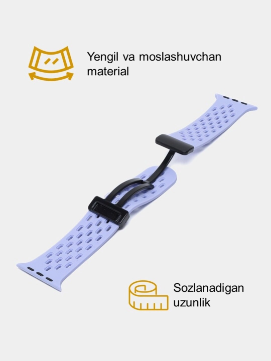 Спортивный силиконовый ремешок, на магнитной основе, для Apple Watch 42, 44, 45, 49 мм