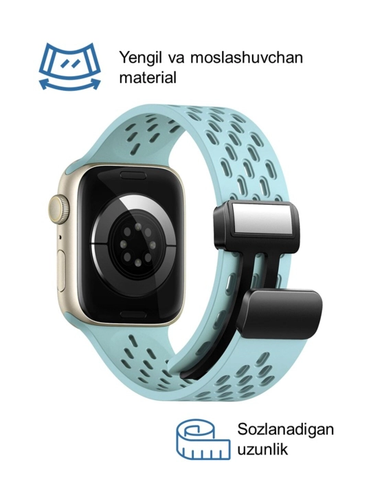 Спортивный силиконовый ремешок, на магнитной основе, для Apple Watch 42, 44, 45, 49 мм