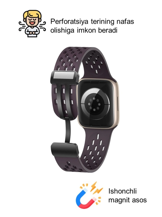Спортивный силиконовый ремешок, на магнитной основе, для Apple Watch 42, 44, 45, 49 мм