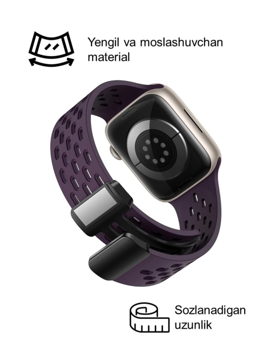 Спортивный силиконовый ремешок, на магнитной основе, для Apple Watch 42, 44, 45, 49 мм
