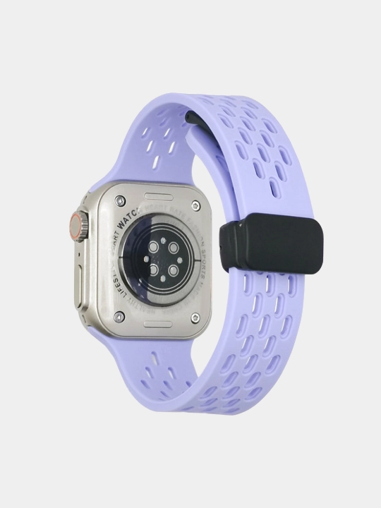Sport silikon bilaguzuk, magnit asosli, Apple Watch 42, 44, 45, 49 mm uchun - 