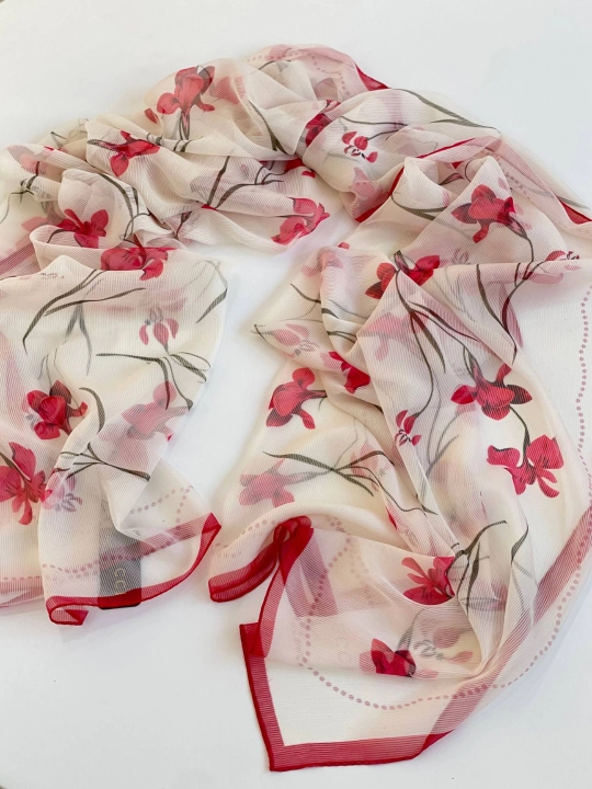 Italyan shifonidan o‘ralgan sharf, o‘lchami 170 x 65 - 
