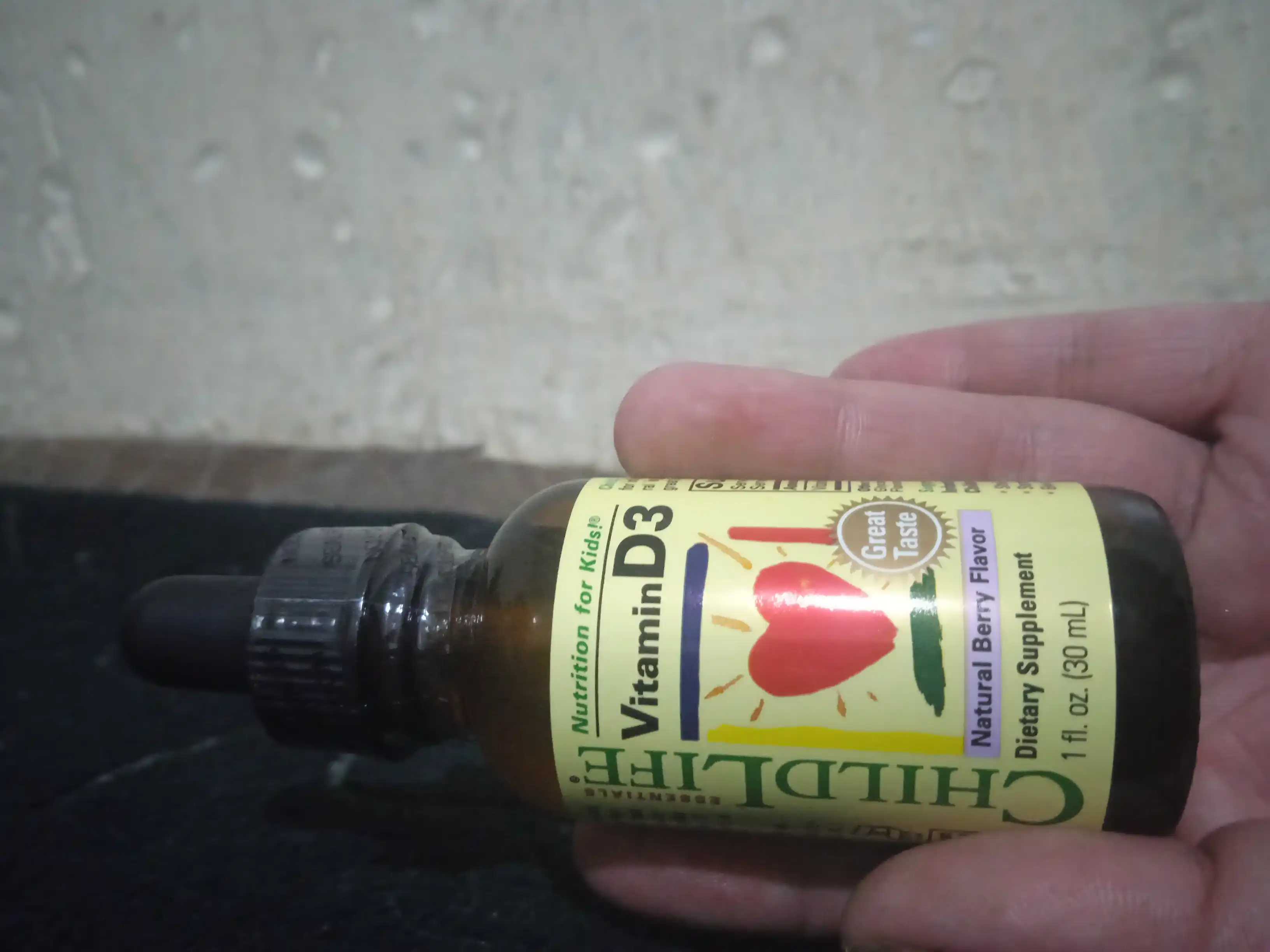 Vitamin D 3 Childlife Essentials 500 ME, meva ta'mi bilan, 30 ml, bolalarga vitamin D