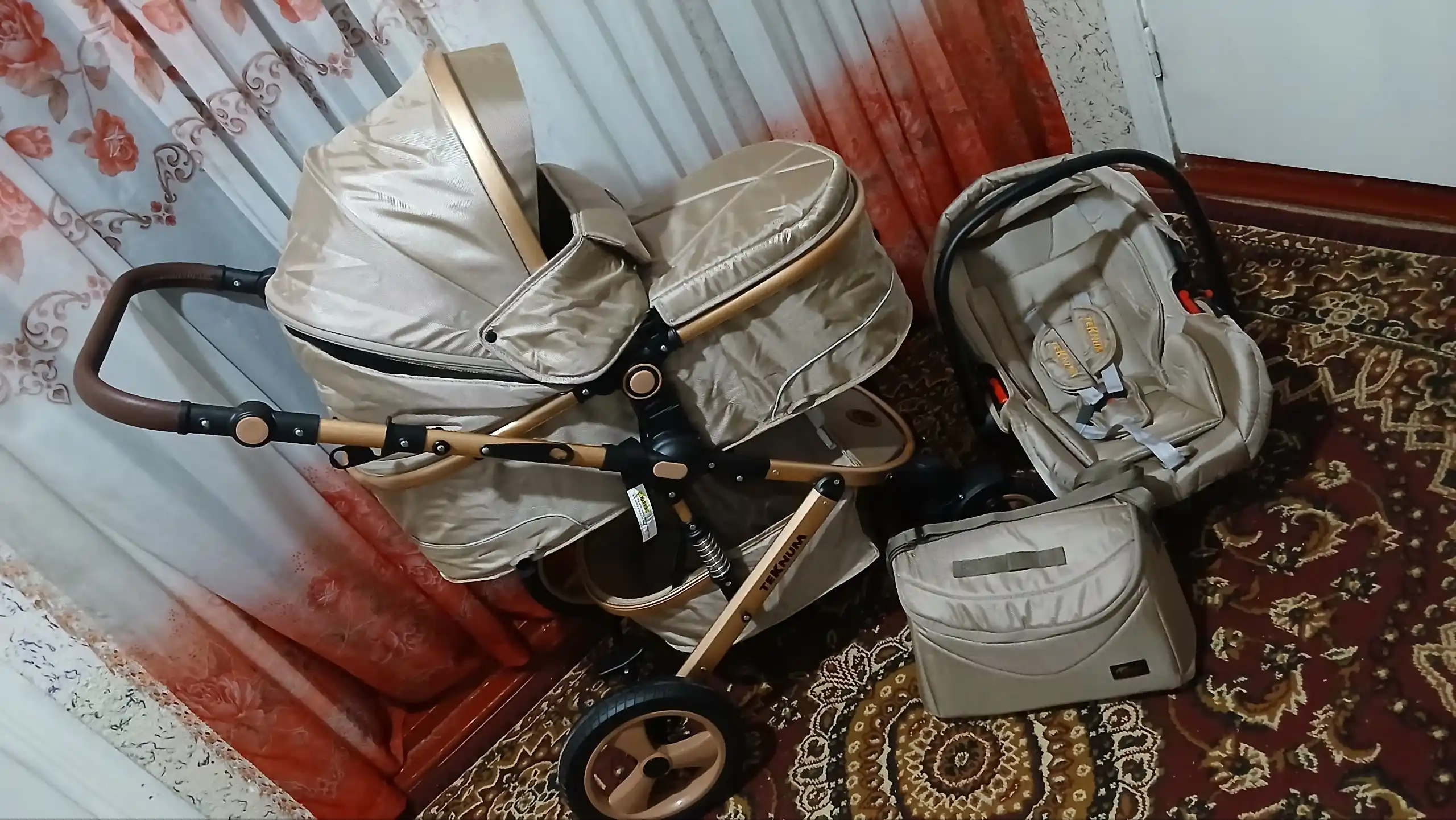 Детская коляска с большой сумкой, трансформер Teknum W+C 3 в 1