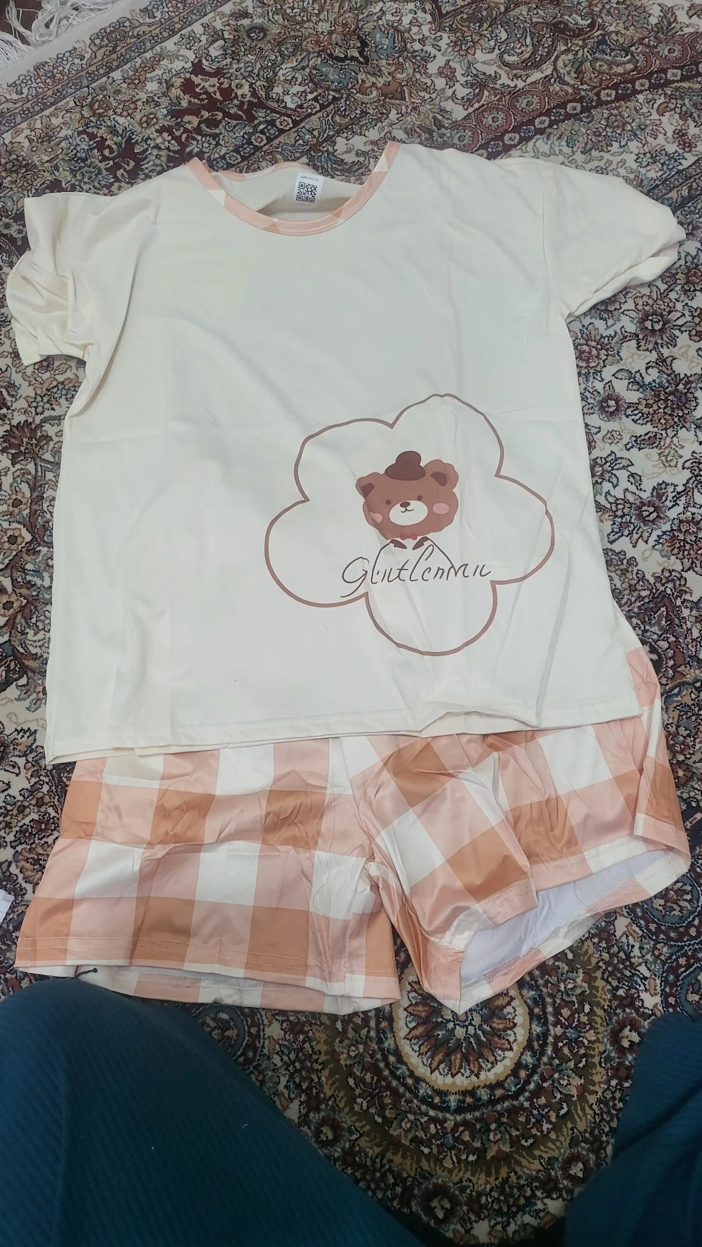Ayollar va qizlar uchun pijama, uy uchun futbolka va shortilar, 2 ta 1 da, kichik o‘lchamda