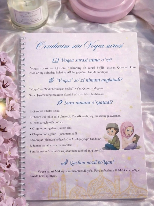 Voqea surasi asosida tuzilgan kundalik Har kunlik o‘qish va belgilash uchun qulay kundalik
