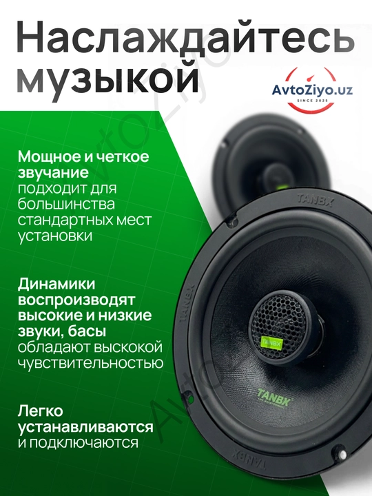 Колонки для авто TANBX TB-T65/55/45 MAX (10, 13, 16 см), динамики в двери и торпеду, 2 шт