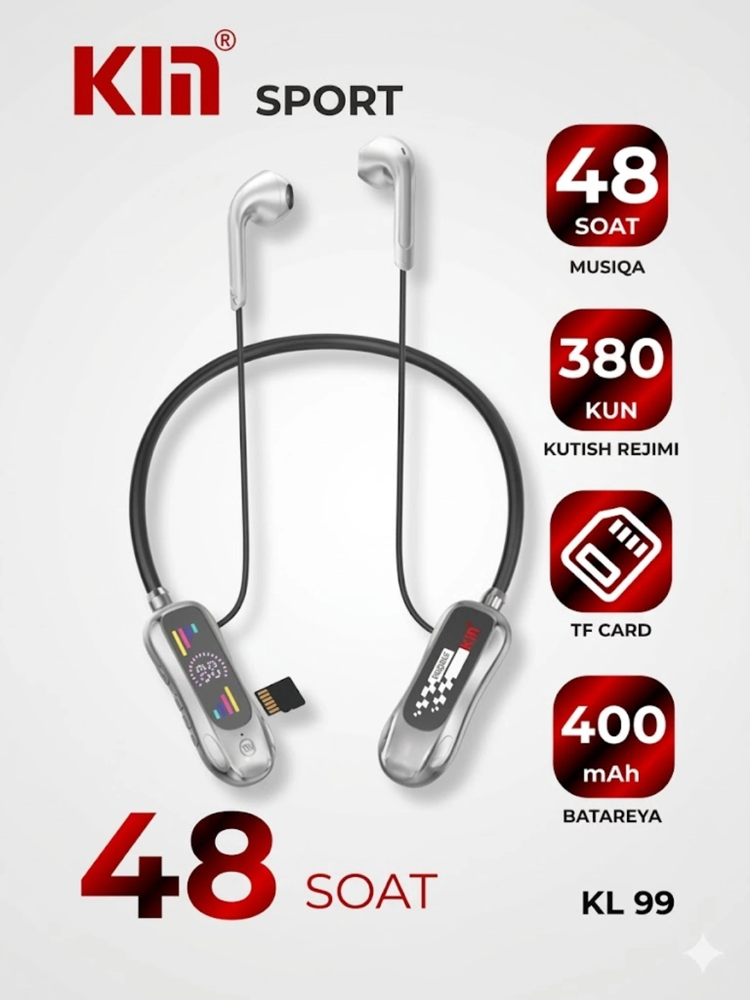 Kin Bluetooth Headset Спортивные Bluetooth-наушники KIN за 59990 сум со скидкой 60%. Uzum Market