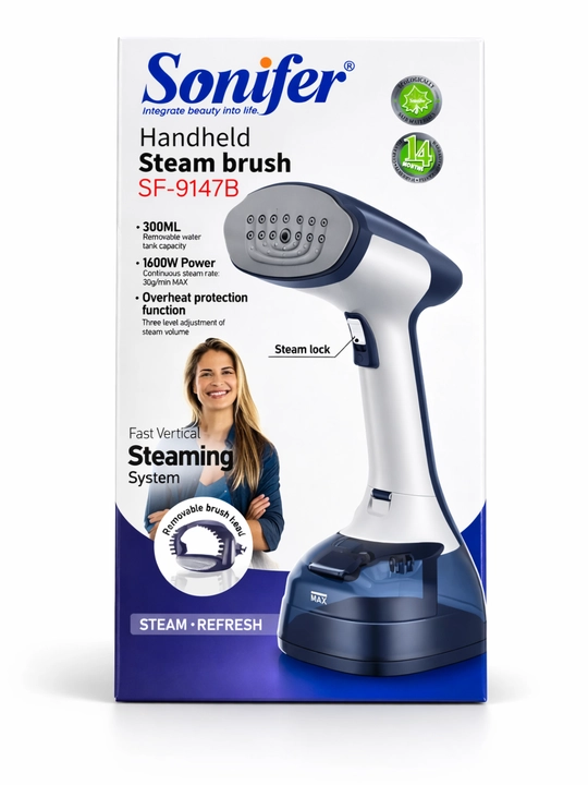 Otparivatel, bugʻli dazmol, Sonifer SF-9147B, 1600W, qo‘l uchun, 300 ml