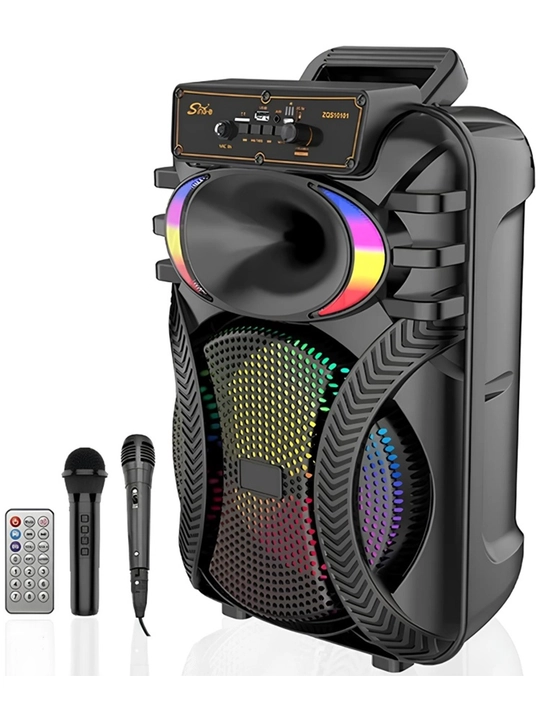 Portativ kolonka ZQS seriya, Bluetooth RGB TWS mikrofon USB TF AUX FM displey va karaoke