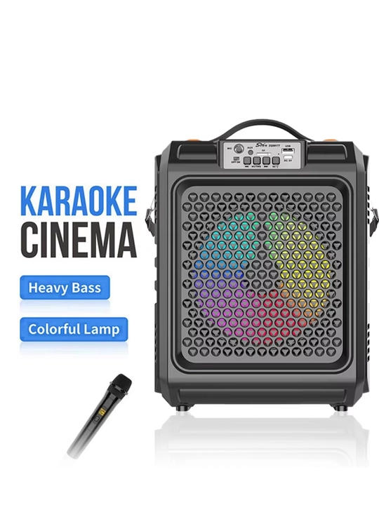 Portativ kolonka ZQS seriya, Bluetooth RGB TWS mikrofon USB TF AUX FM displey va karaoke