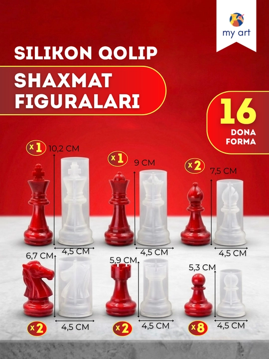 Stol o'yinlari silikon qoliplari, domino qolipi, shaxmat, shashka, shaxmat figuralari