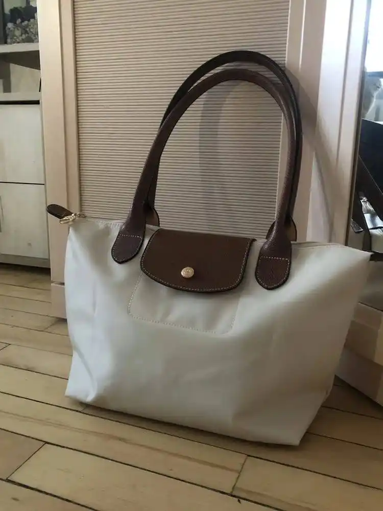 Maktab sumkasi, katta, ayollar uchun, Longchamp uslubida, o‘lchami M, tovut, shopper, A4 formatda