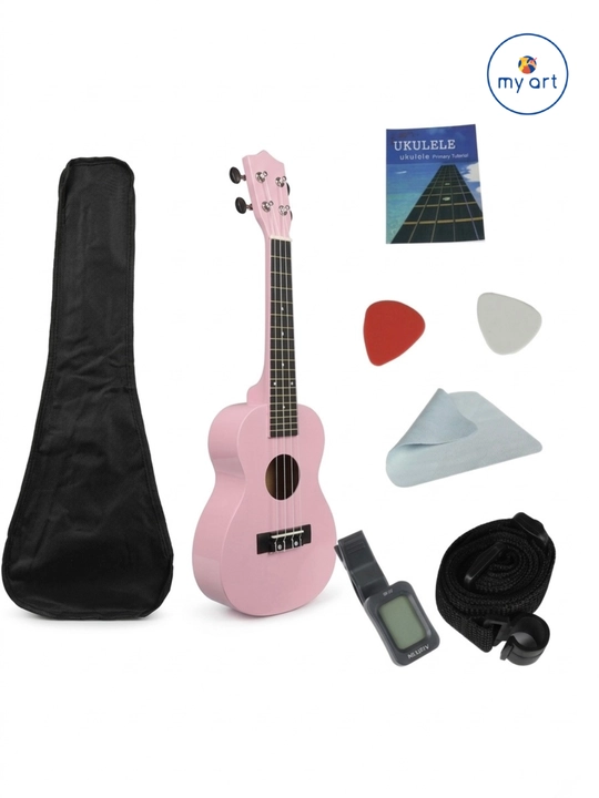 Konsert ukulelesi, 58 sm, musiqa asboblari to‘plami, mini gitara