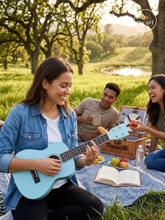 Konsert ukulelesi, 58 sm, musiqa asboblari to‘plami, mini gitara