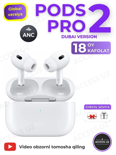 Наушники беспроводные Pods Pro 2 ANC Dubai, с шумоподавлением, сенсорные для iOS и Android