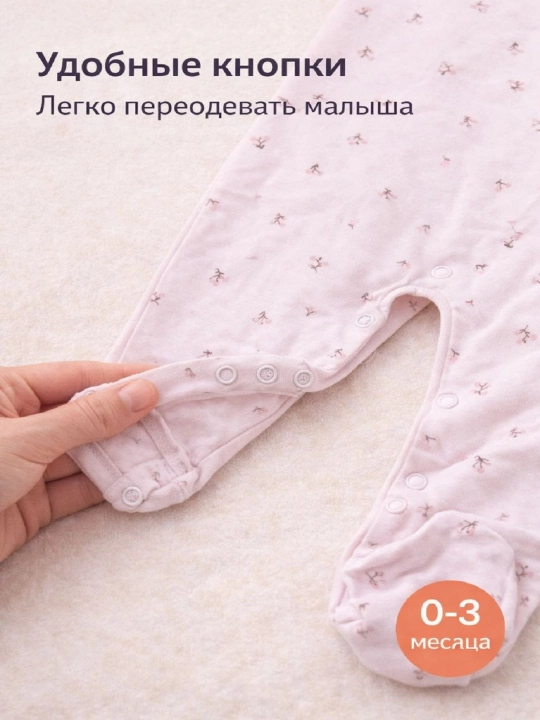 Боди, слипы и  комбинезоны для новорождённых (0–12 месяцев)