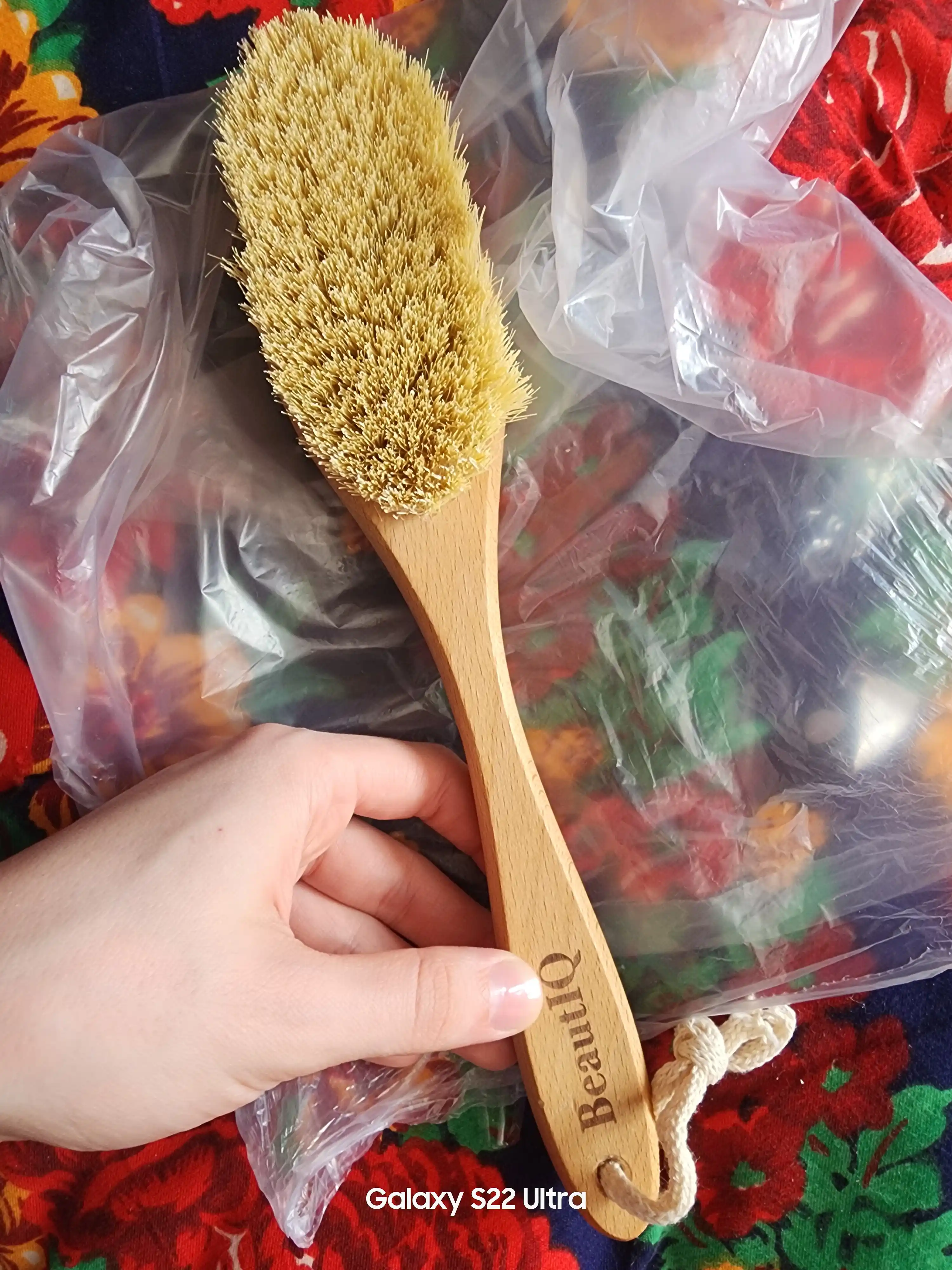 Tanani quruq massaj uchun cho‘tka, sellyulozga qarshi, tabiiy, kaktus tukli, BeautyBox