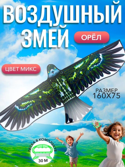 Воздушные змеи для детей и взрослых, орел с веревкой 140см-60см и 110см-50см