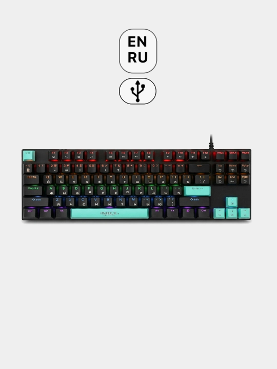 IMICE GK-300 USB RGB simli o‘yin mexanik klaviaturasi RUS/ENG 87k