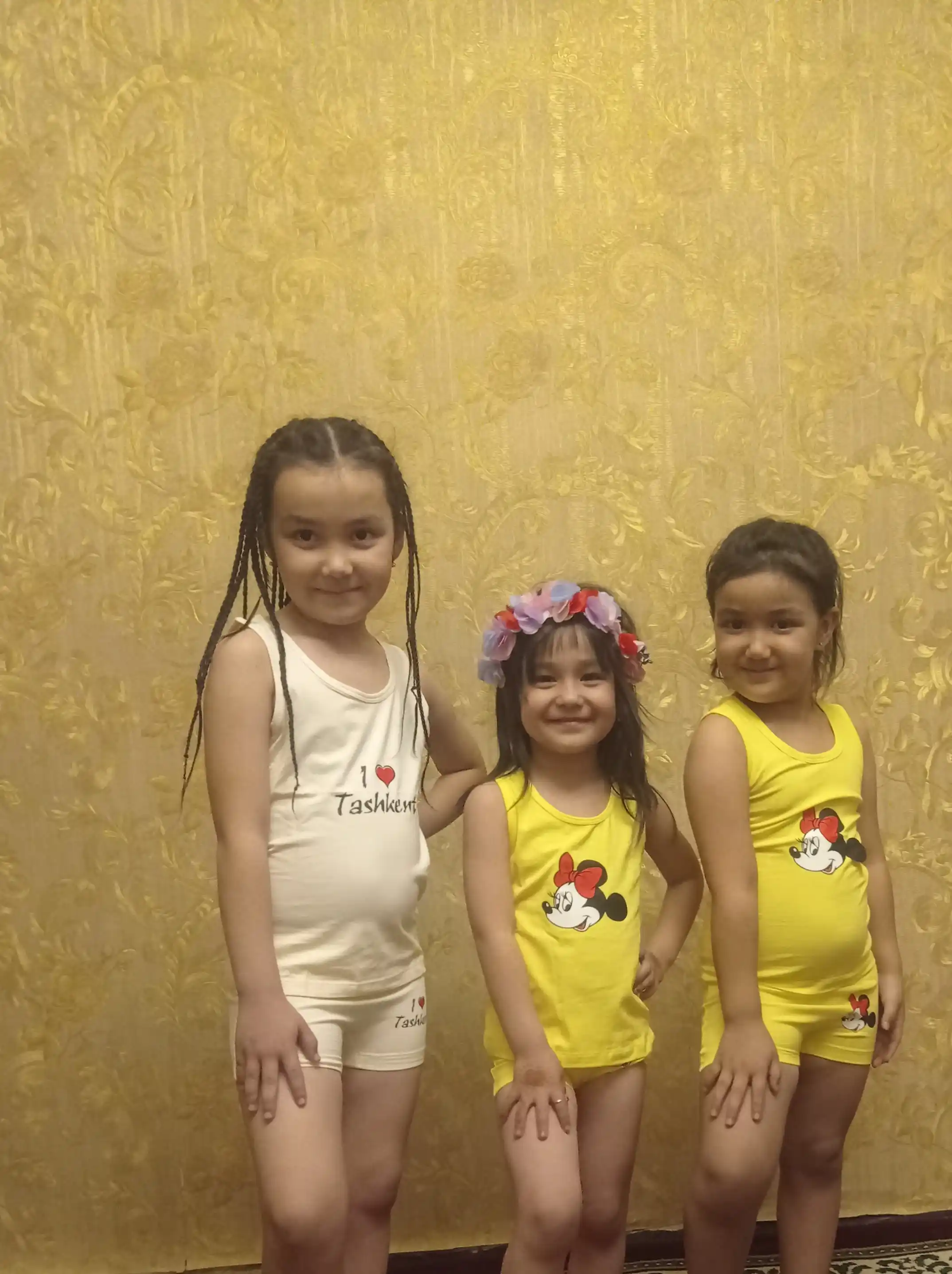 Детский комплект для девочки, 2-11 лет: шорты и майка, из хлопка